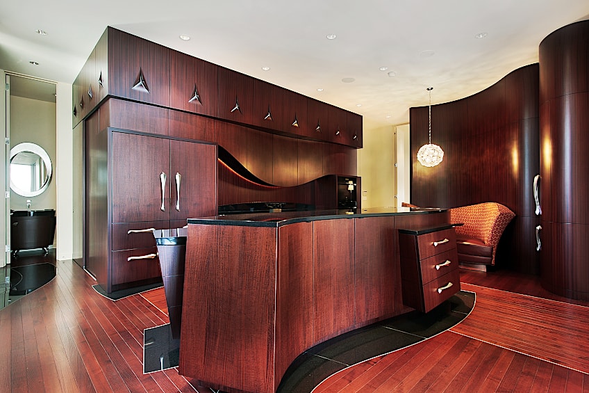 Dark Cherry Cabinetry