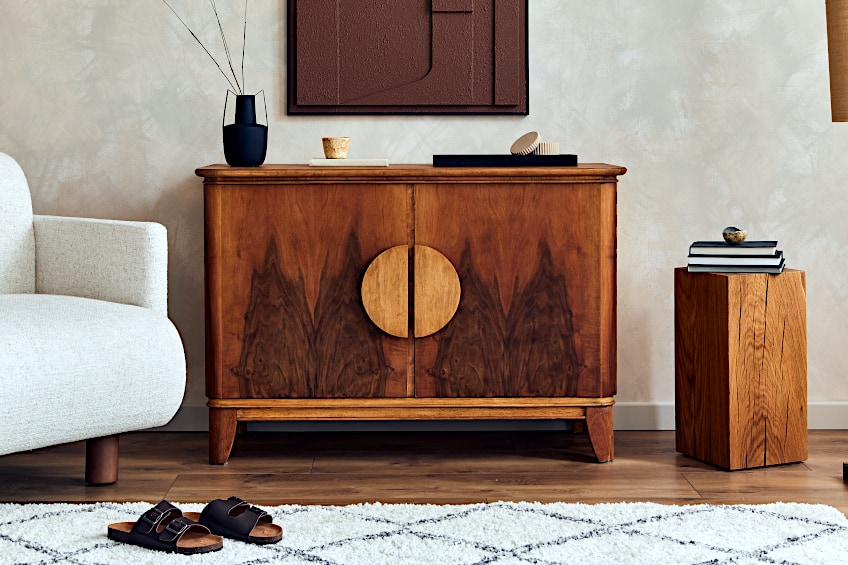 Veneered Cabinet Next to Solid Wood