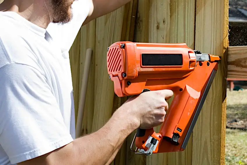 Attach Fence Boards with Nail Gun