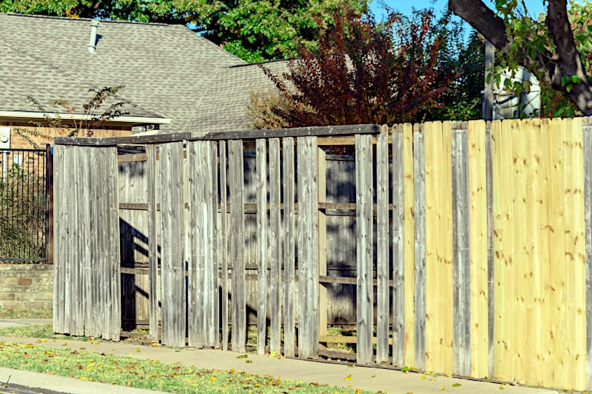 Poorly Maintained Wooden Fence