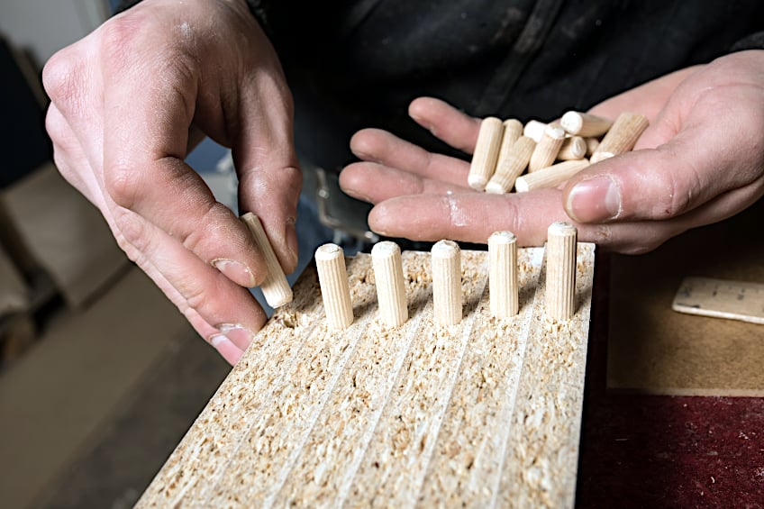 Wooden Dowels In Particle Board