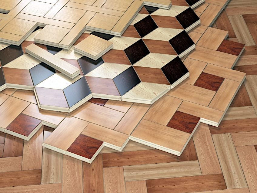 Patterned Wood Flooring for Walls