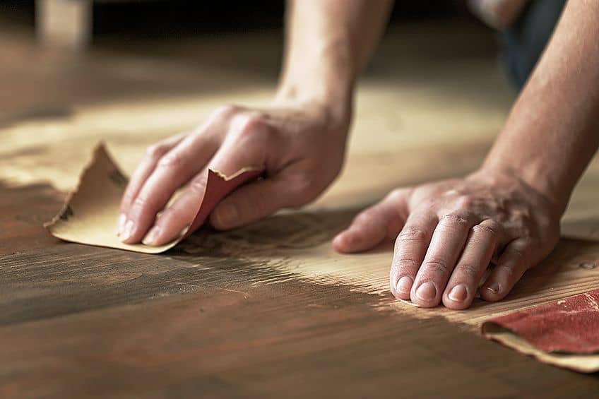 Sand Wood with Rough Grit Sandpaper