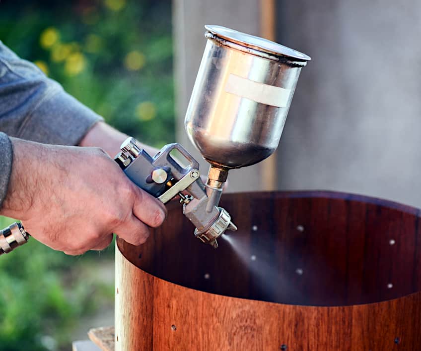 Spray on for Staining Wood