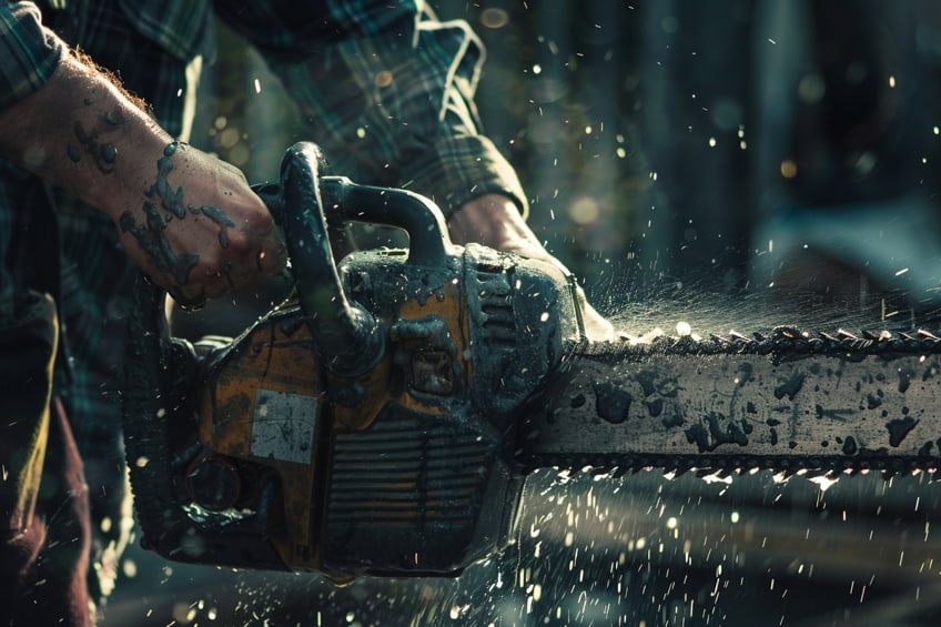 cleaning a port chainsaw